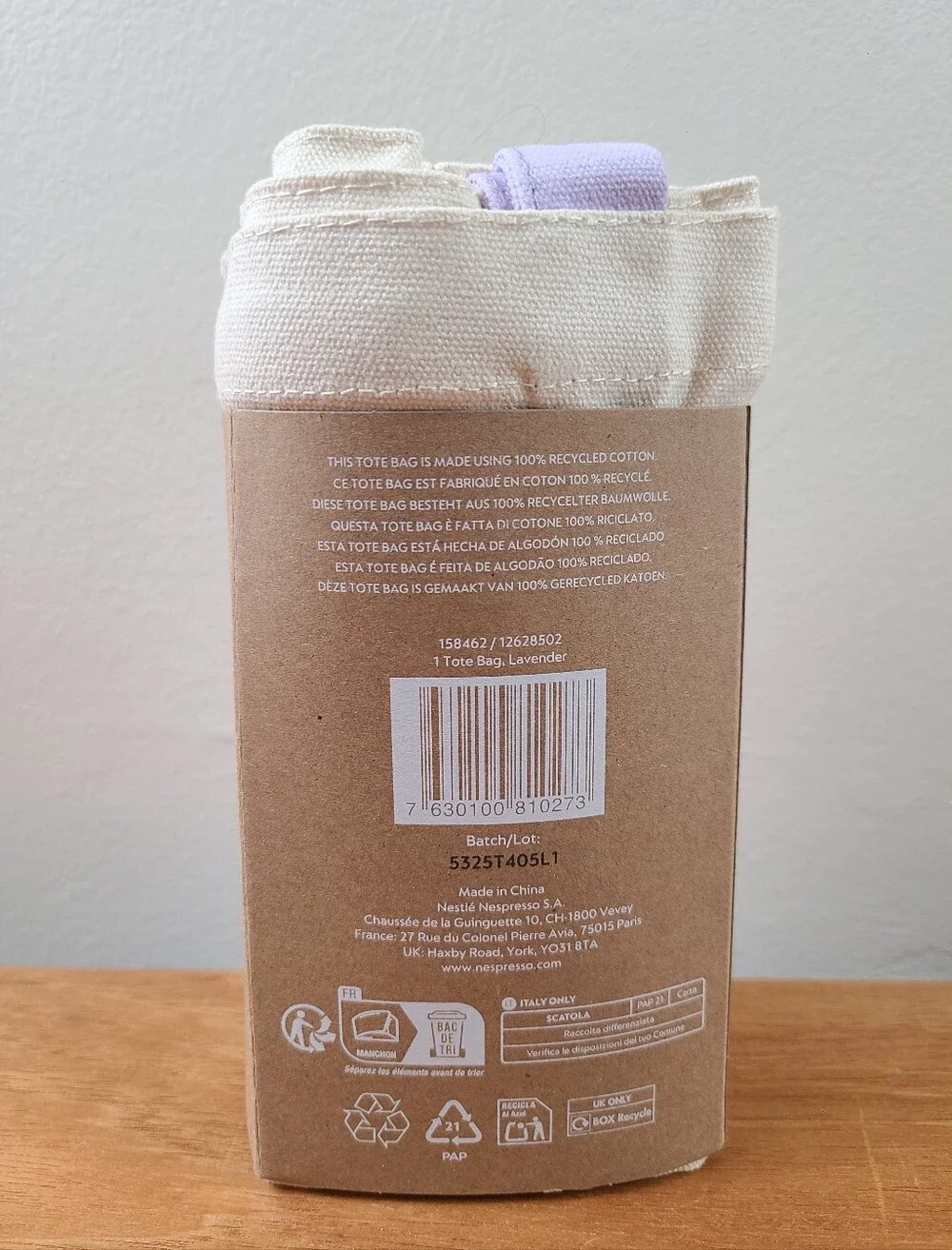 NWT Nespresso Lavender Tote & Ice Tray Limited Edition Bundle NEW